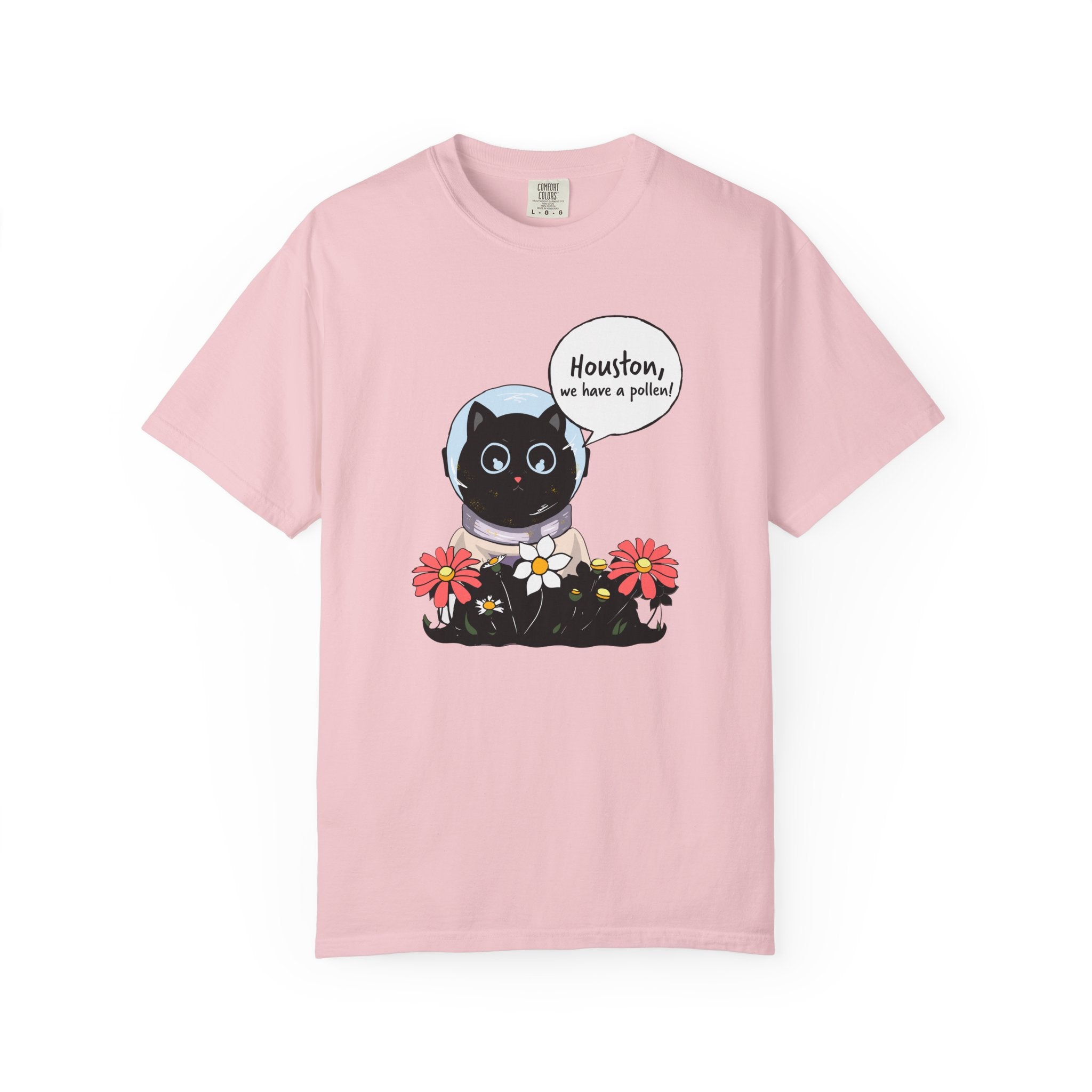Houston We Have A Pollen Shirt - Funny Cat Astronaut Tee | Allergy Season Gift