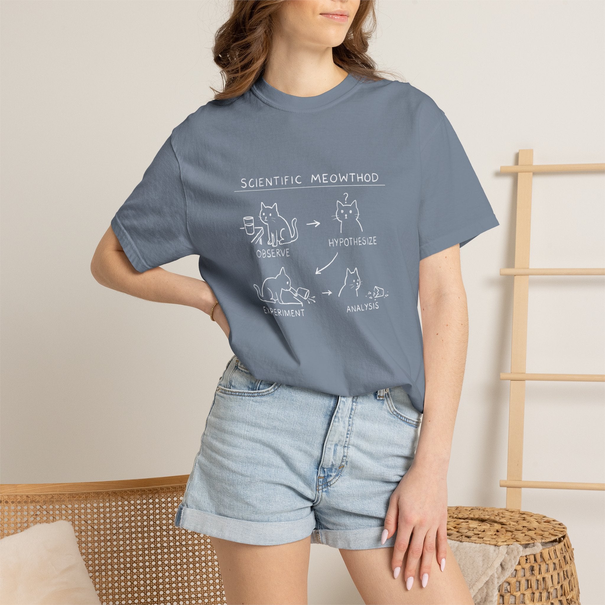 Scientific Meowthod T-Shirt  Cute Cat Science Diagram Tee