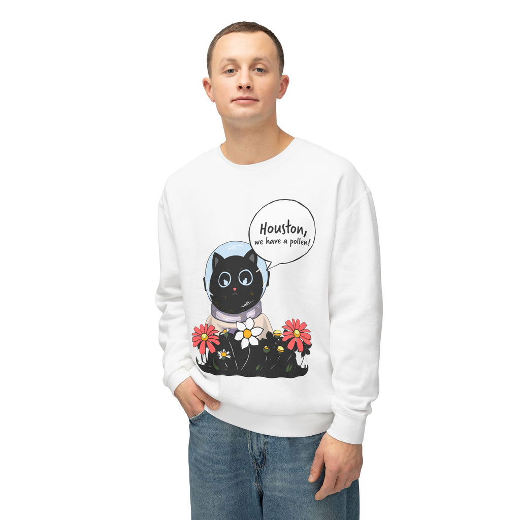 Houston We Have A Pollen Sweatshirt - Cat Astronaut