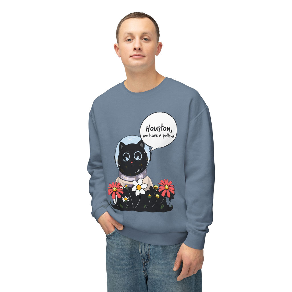 Houston We Have A Pollen Sweatshirt - Cat Astronaut