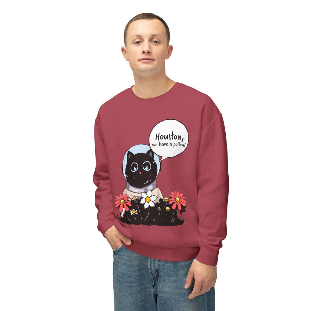 Houston We Have A Pollen Sweatshirt - Cat Astronaut