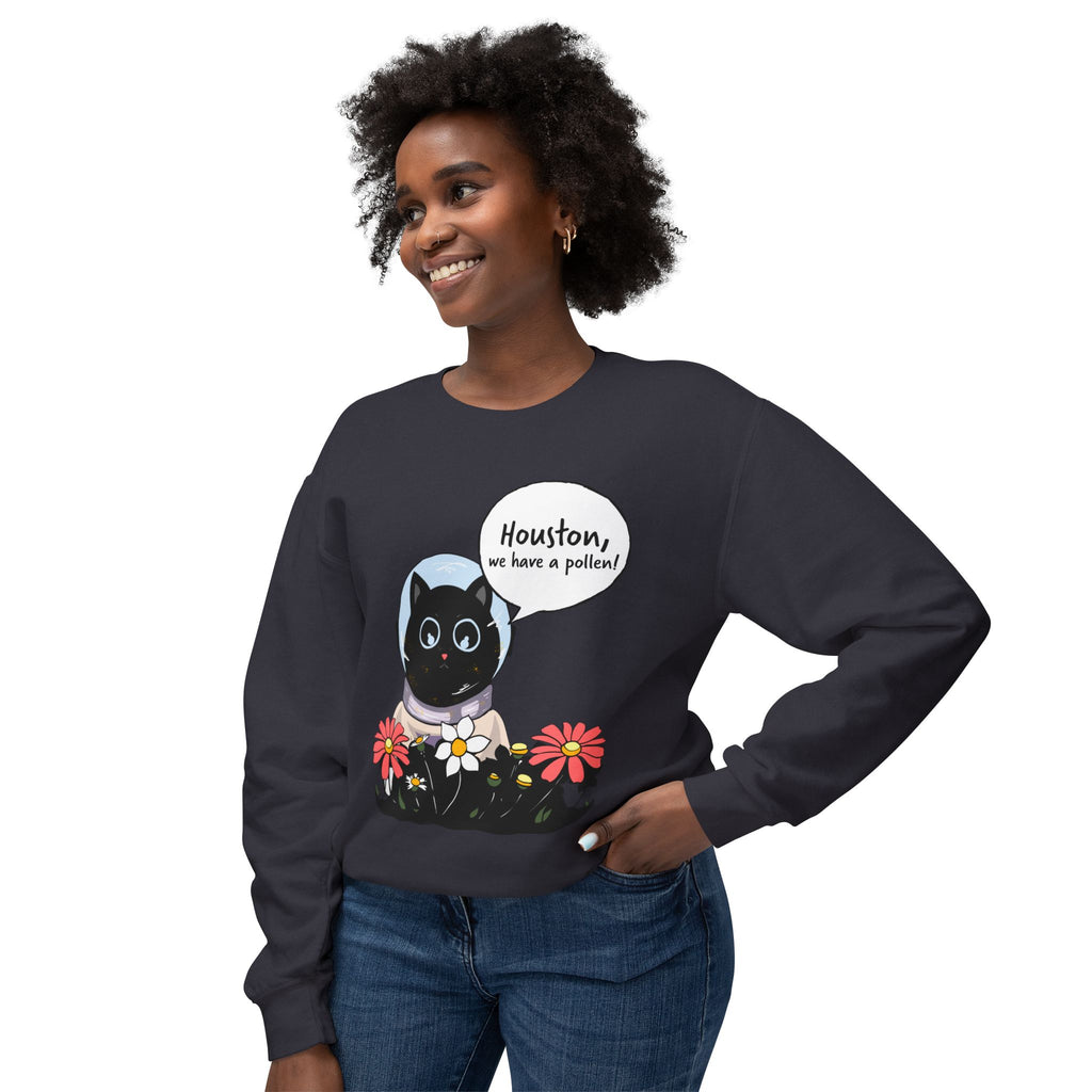 Houston We Have A Pollen Sweatshirt - Cat Astronaut