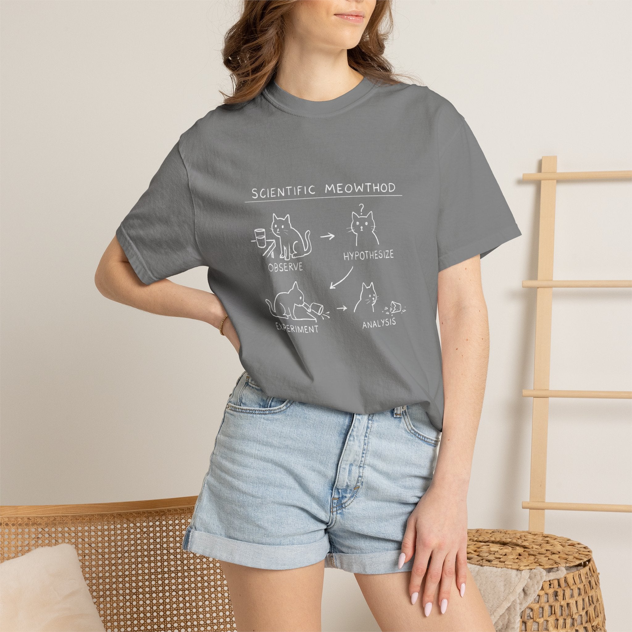 Scientific Meowthod T-Shirt  Cute Cat Science Diagram Tee