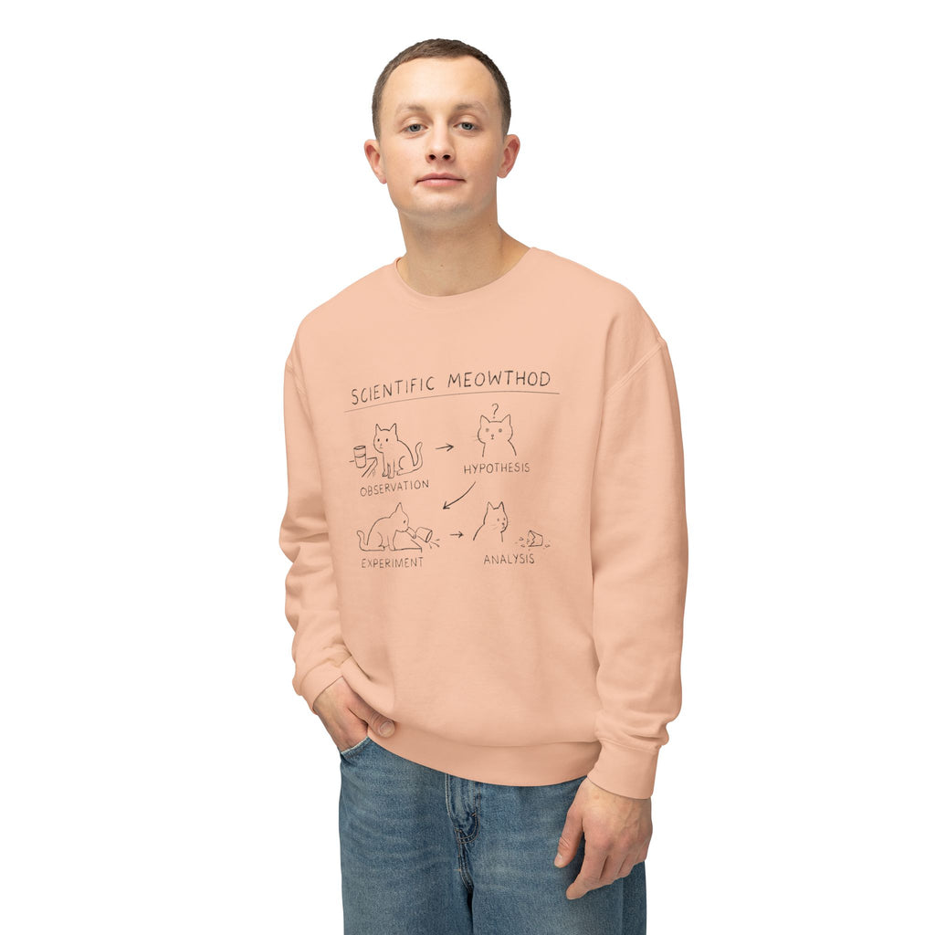 Scientific Meowthod Sweatshirt - Cute Cat Science Diagram Crewneck