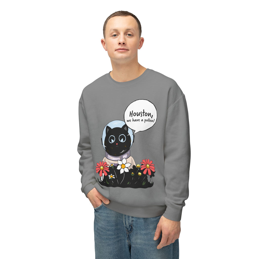 Houston We Have A Pollen Sweatshirt - Cat Astronaut
