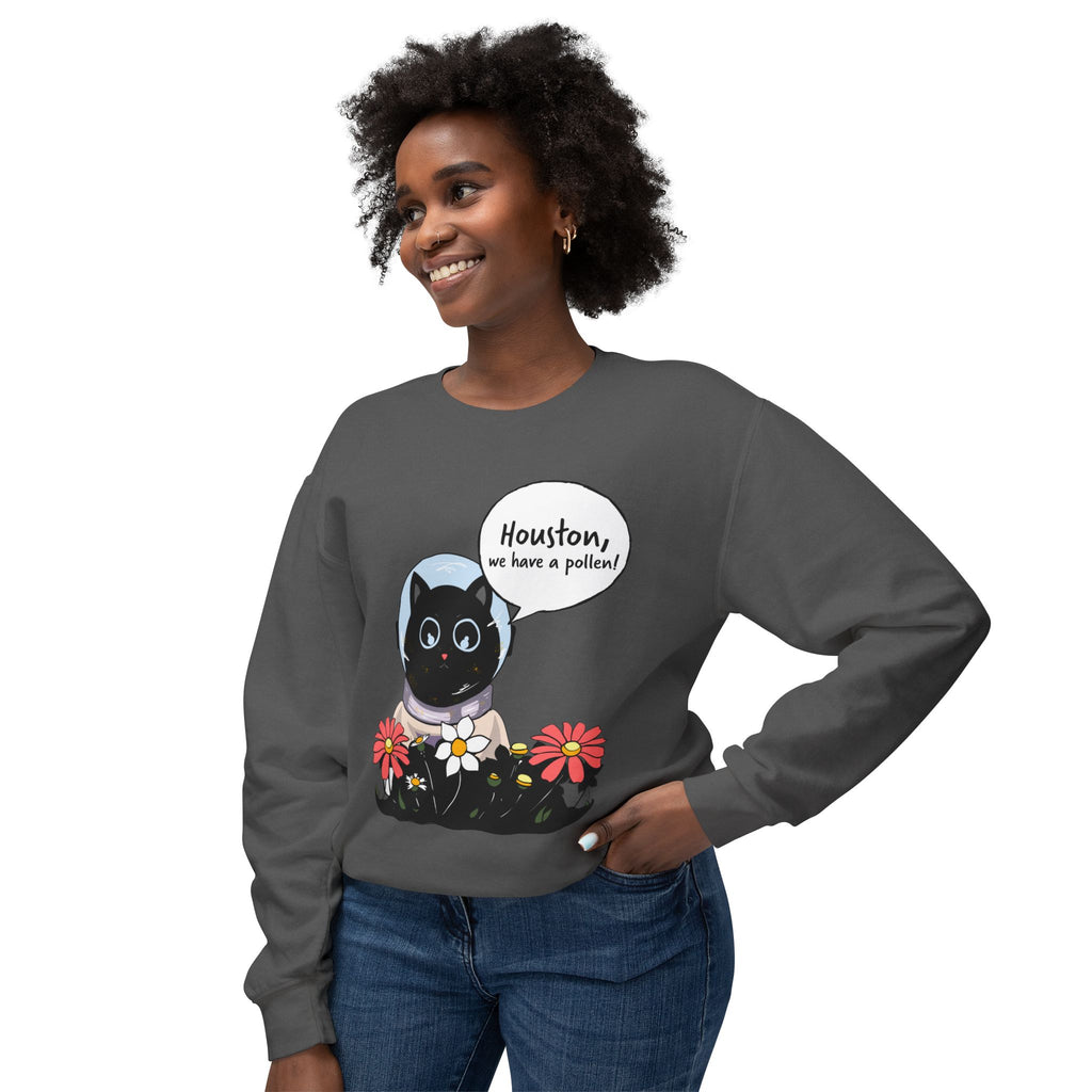 Houston We Have A Pollen Sweatshirt - Cat Astronaut