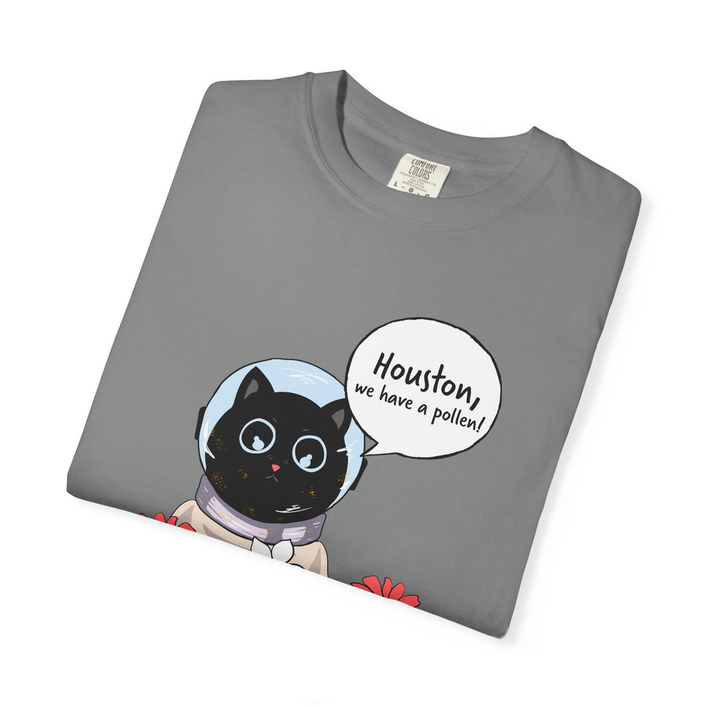 Houston We Have A Pollen Shirt - Funny Cat Astronaut Tee | Allergy Season Gift