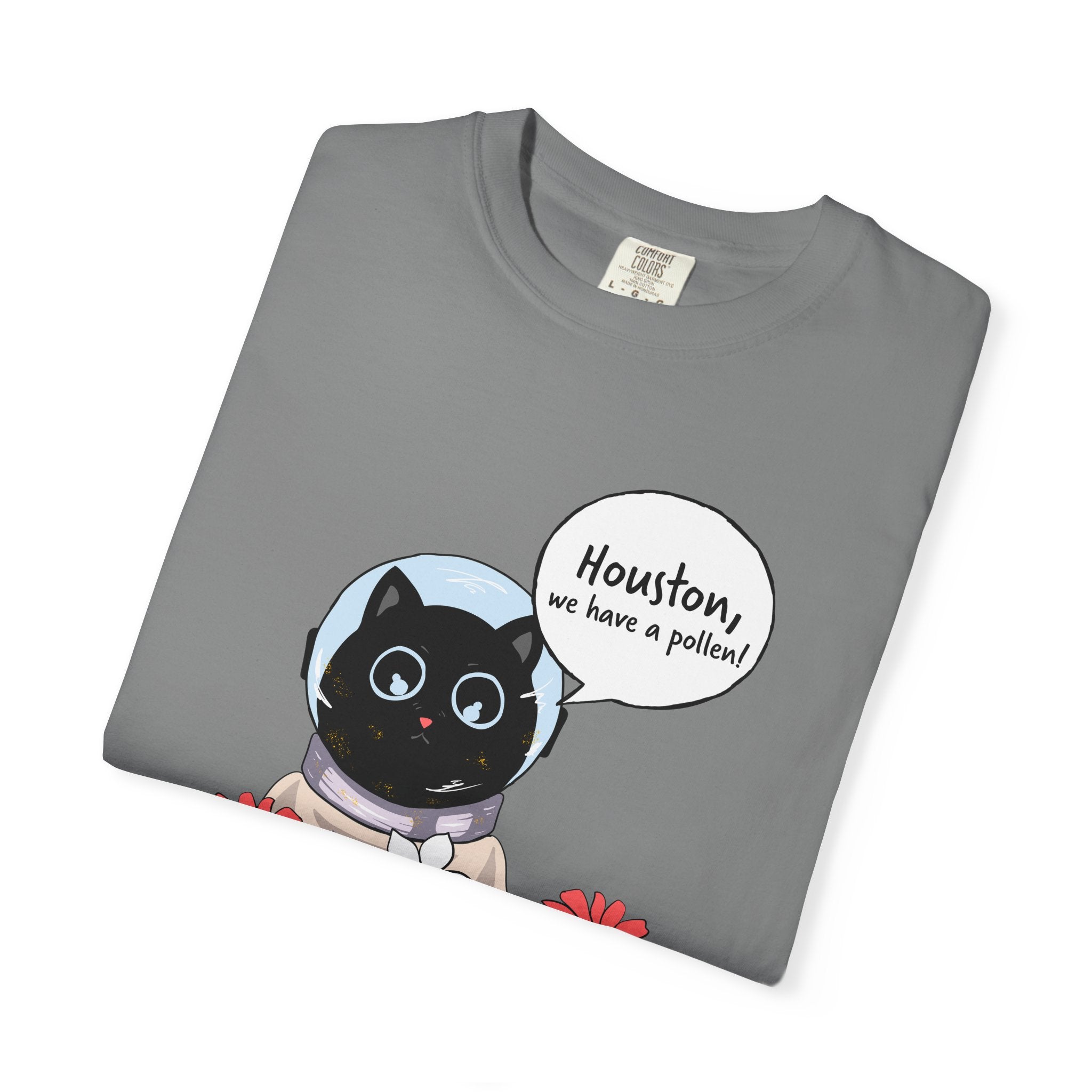 Houston We Have A Pollen Shirt - Funny Cat Astronaut Tee | Allergy Season Gift