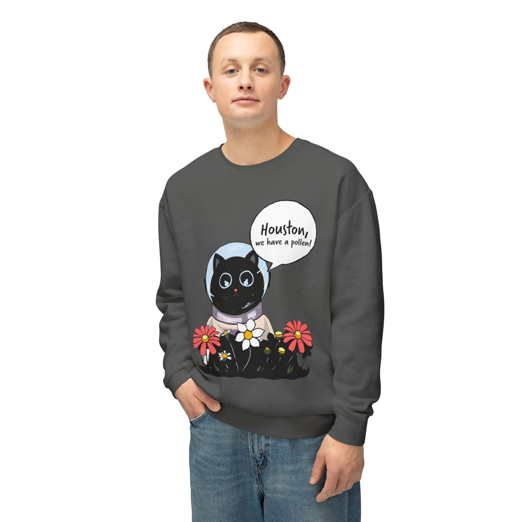 Houston We Have A Pollen Sweatshirt - Cat Astronaut