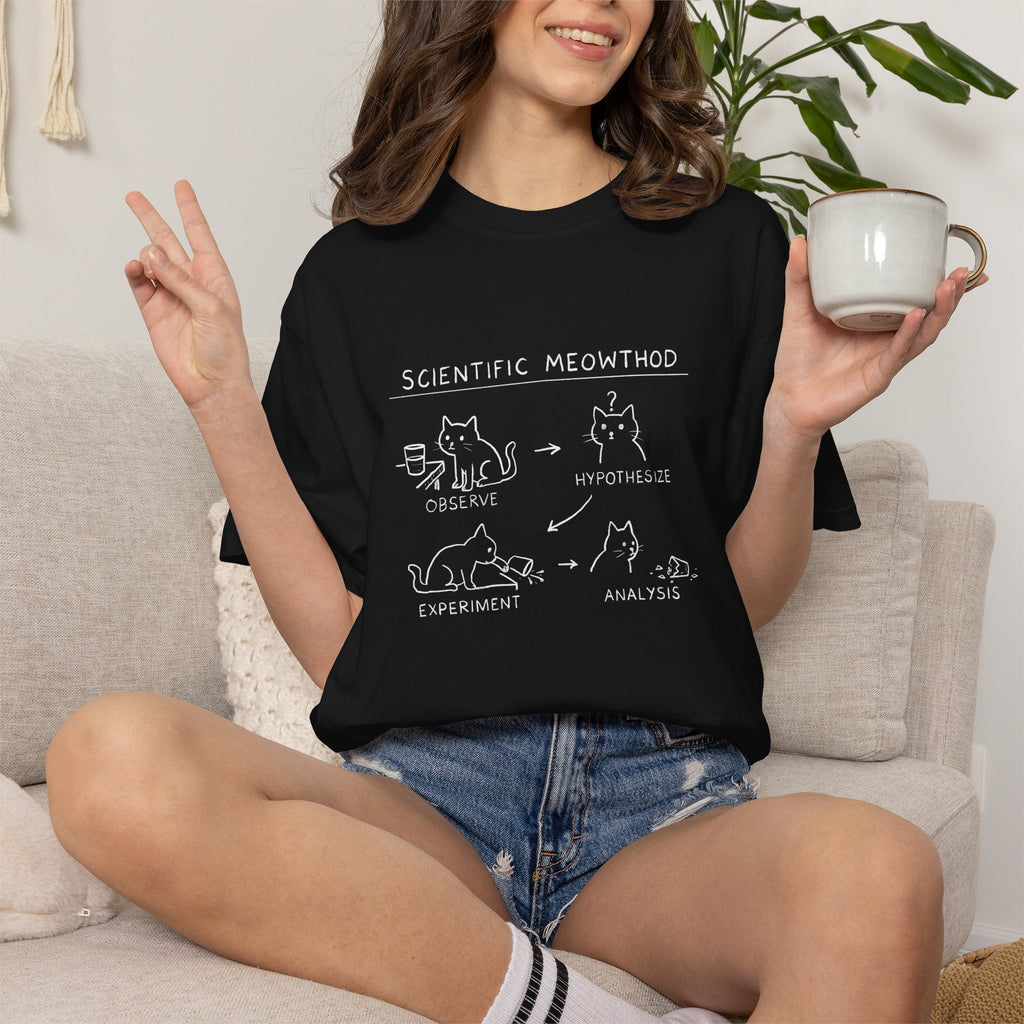 Scientific Meowthod T-Shirt  Cute Cat Science Diagram Tee
