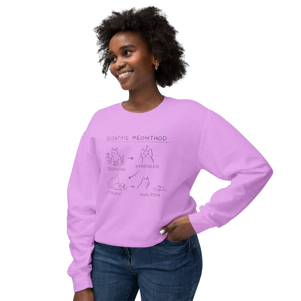 Scientific Meowthod Sweatshirt - Cute Cat Science Diagram Crewneck