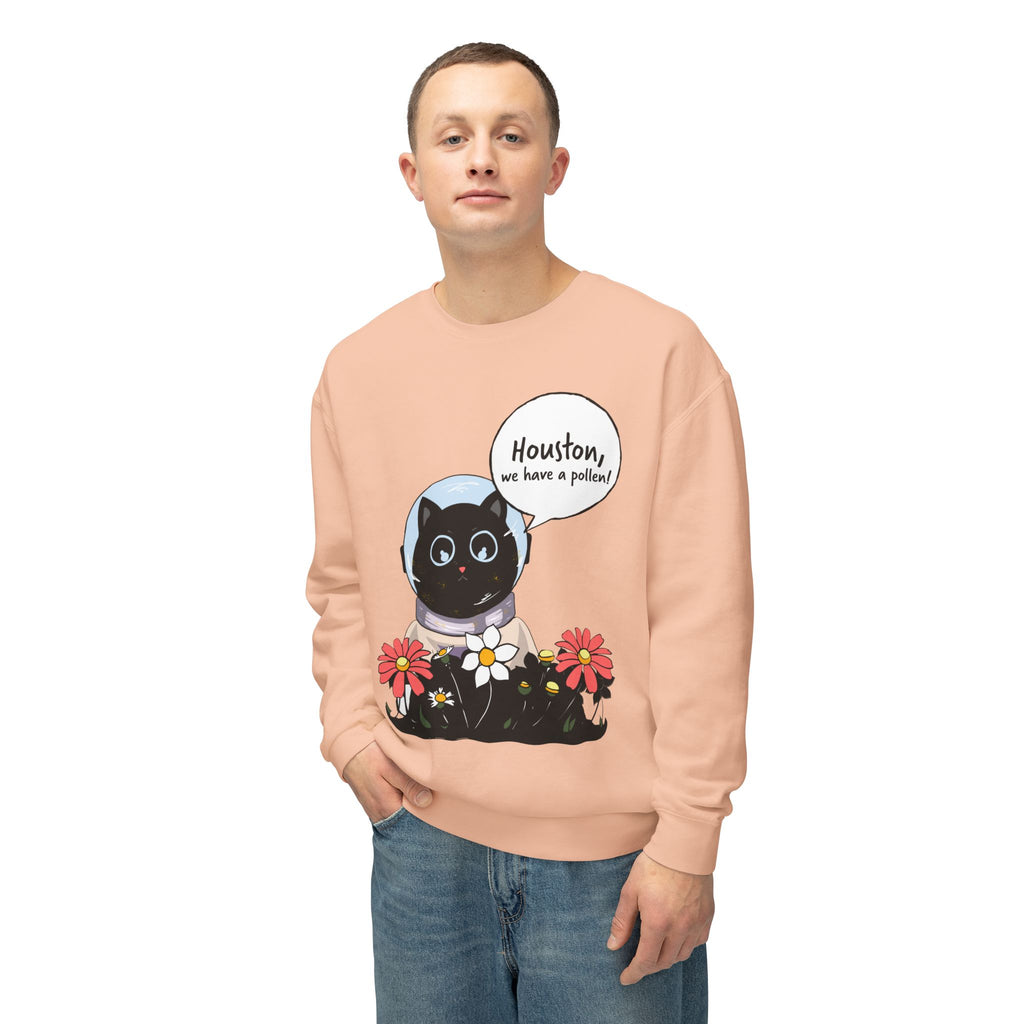 Houston We Have A Pollen Sweatshirt - Cat Astronaut