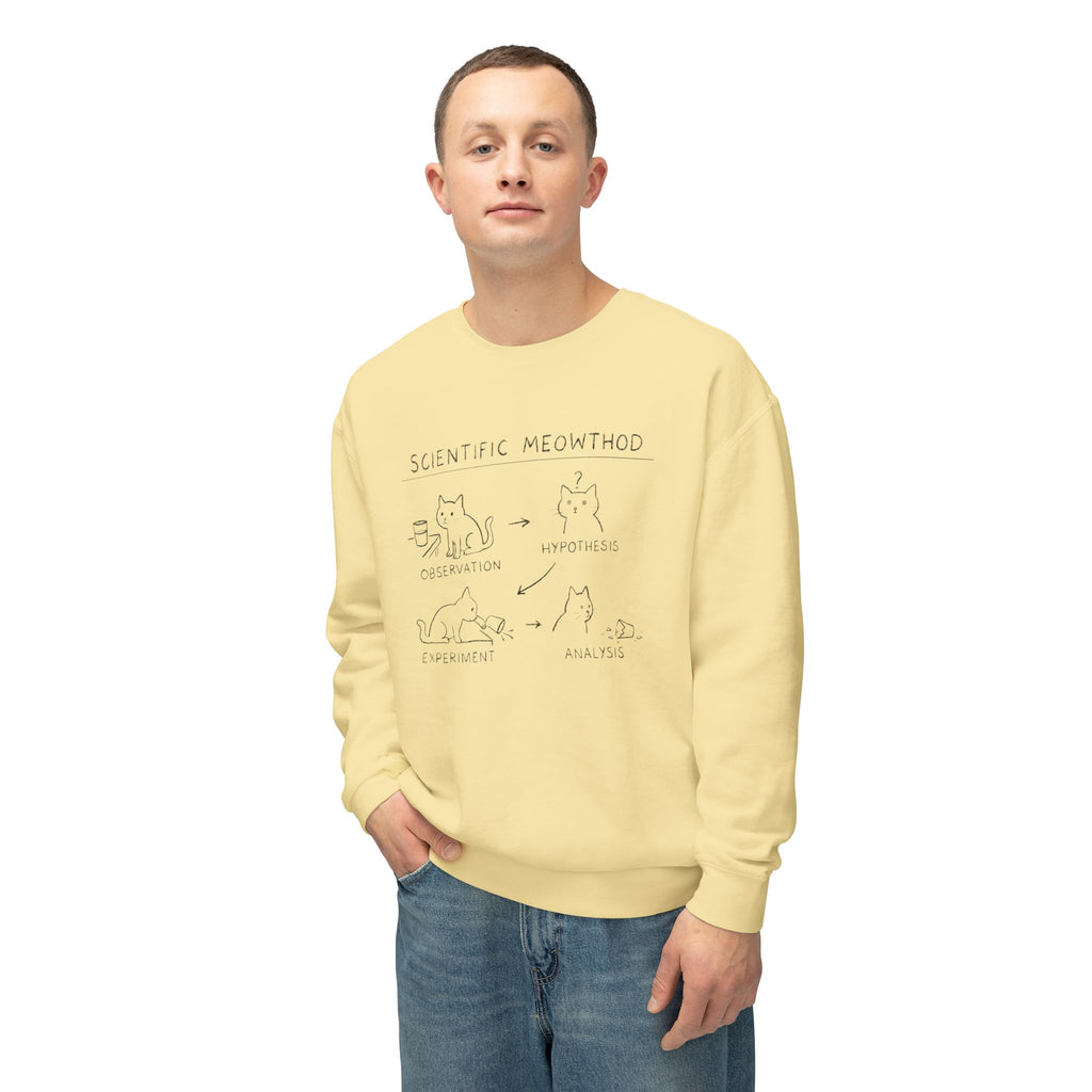 Scientific Meowthod Sweatshirt - Cute Cat Science Diagram Crewneck