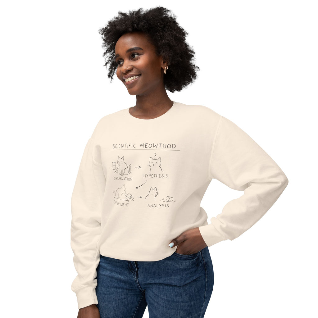 Scientific Meowthod Sweatshirt - Cute Cat Science Diagram Crewneck
