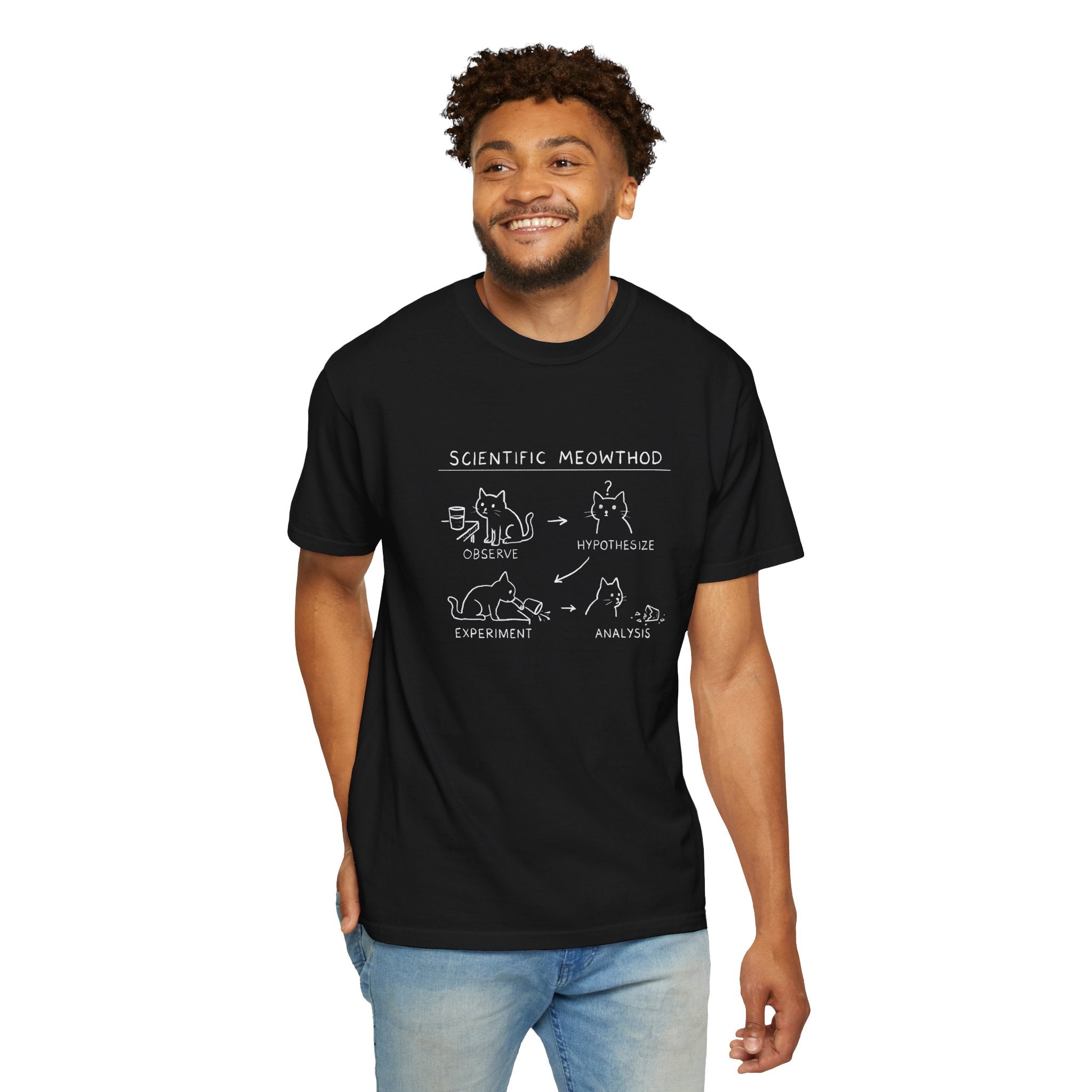 Scientific Meowthod T-Shirt  Cute Cat Science Diagram Tee
