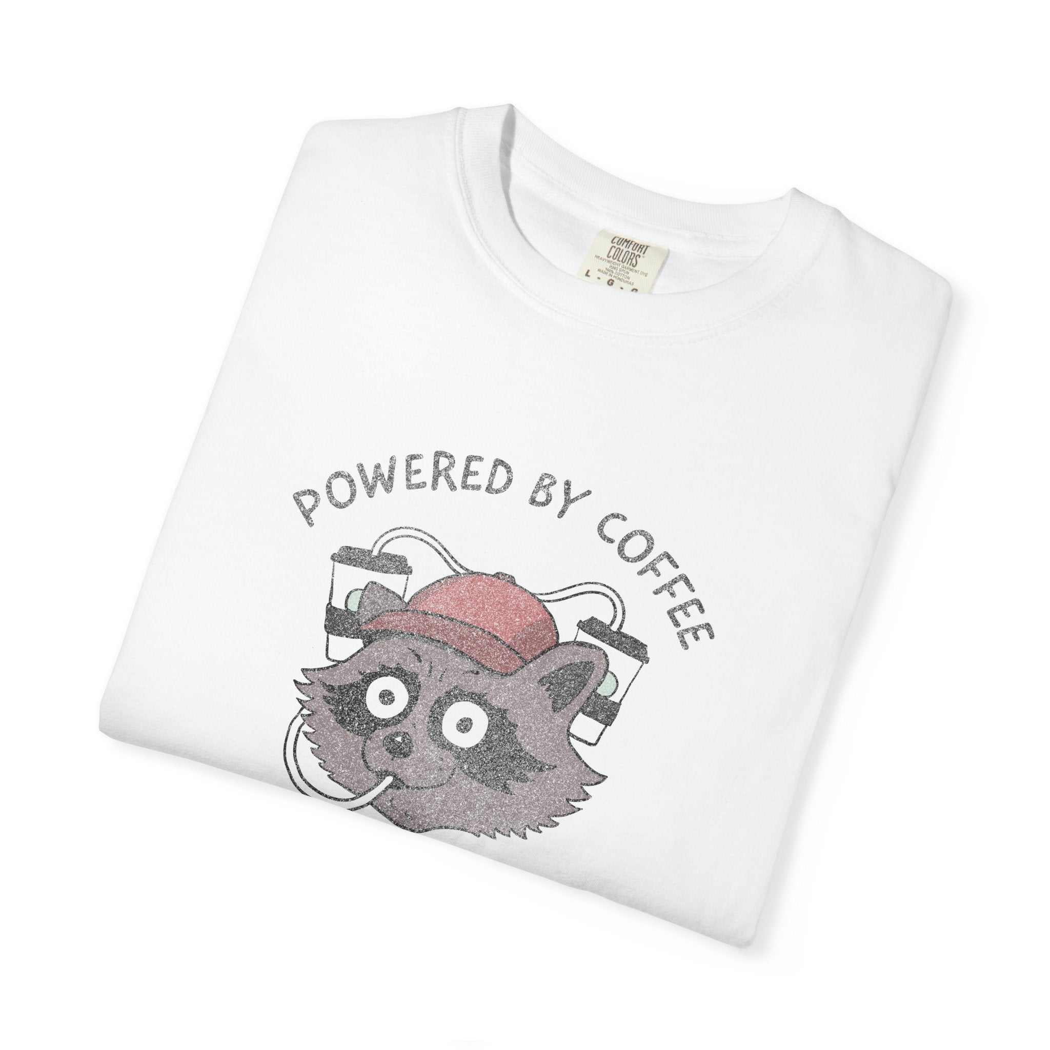 Powered By Coffee And Questionable Life Choices Shirt - Funny Raccoon Tee