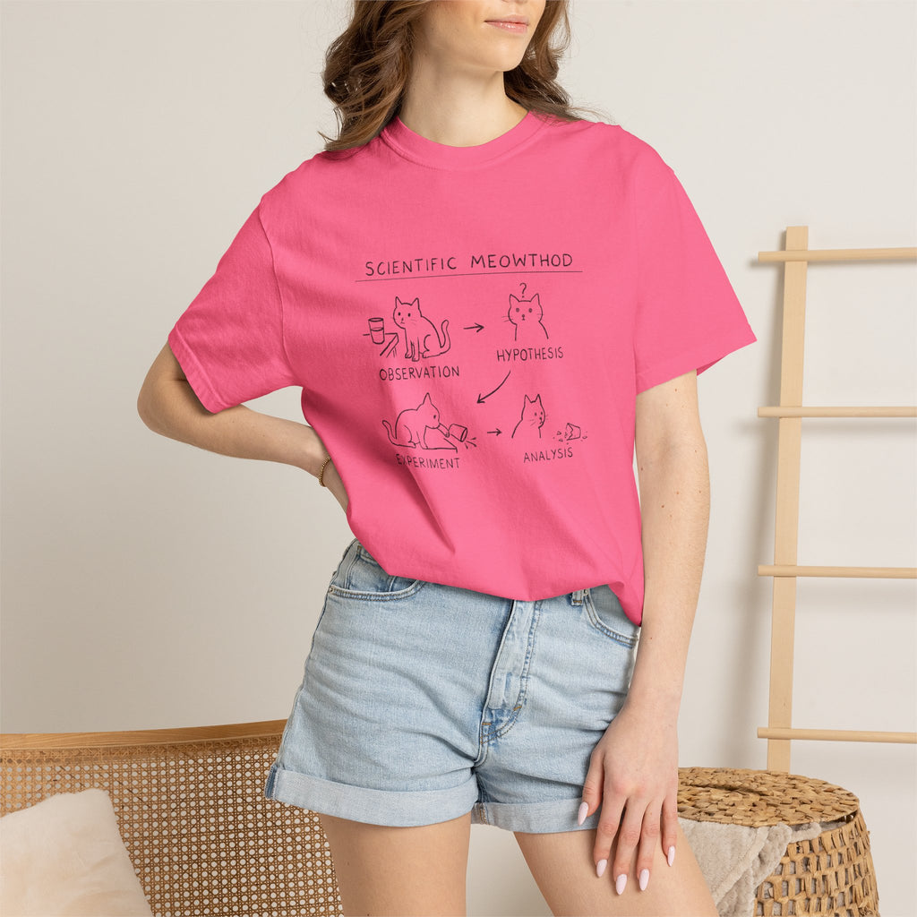 Scientific Meowthod T-Shirt  Cute Cat Science Diagram Tee