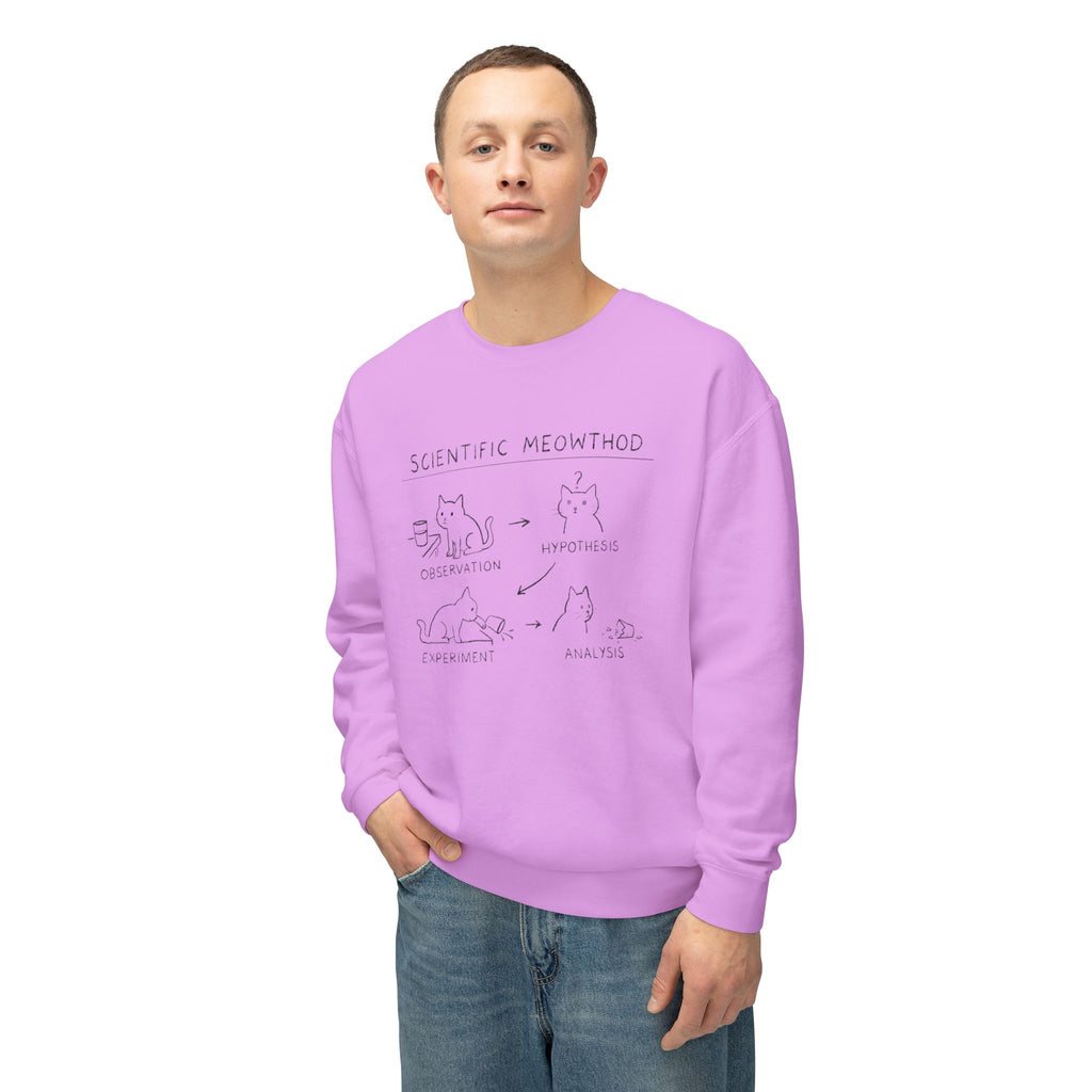Scientific Meowthod Sweatshirt - Cute Cat Science Diagram Crewneck