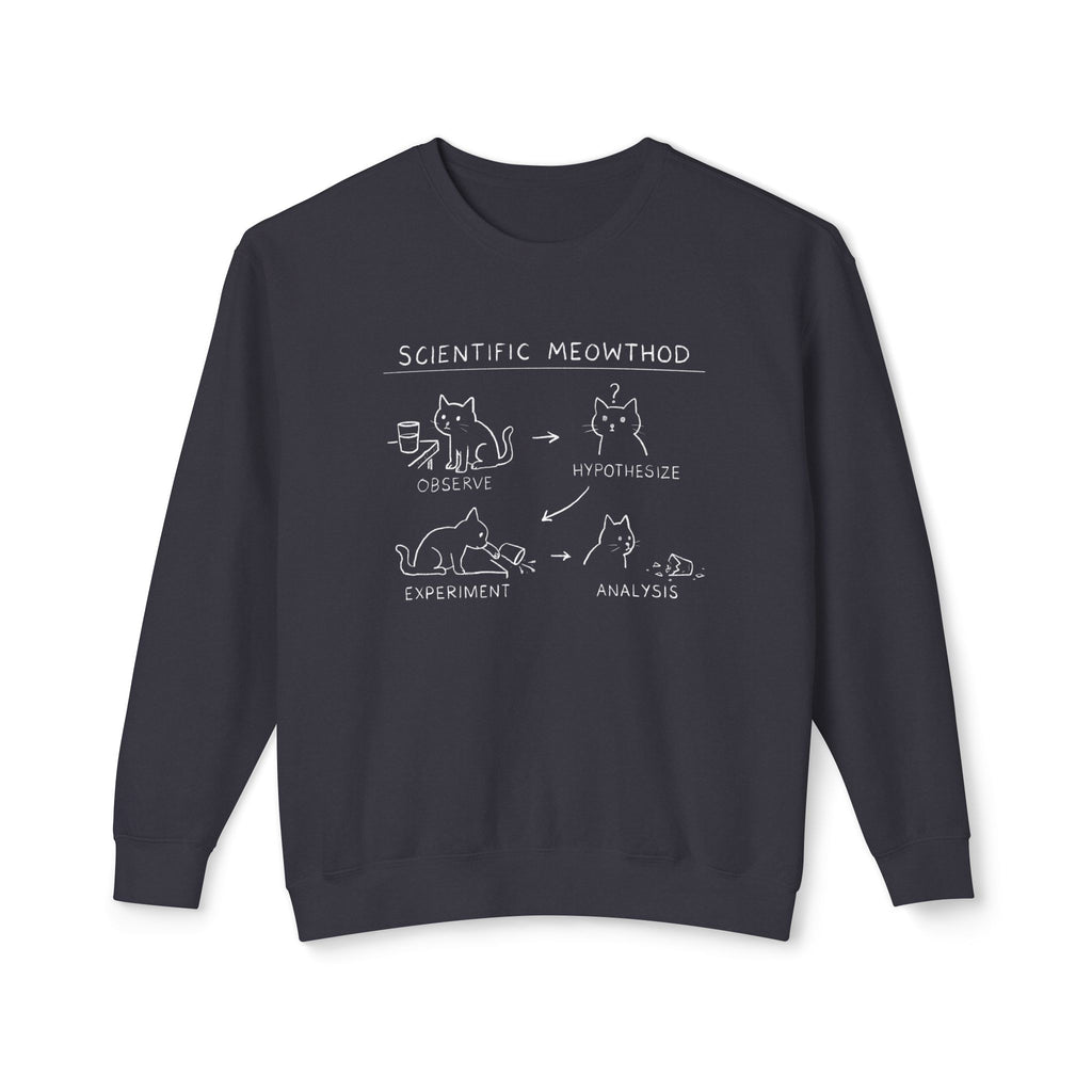Scientific Meowthod Sweatshirt - Cute Cat Science Diagram Crewneck