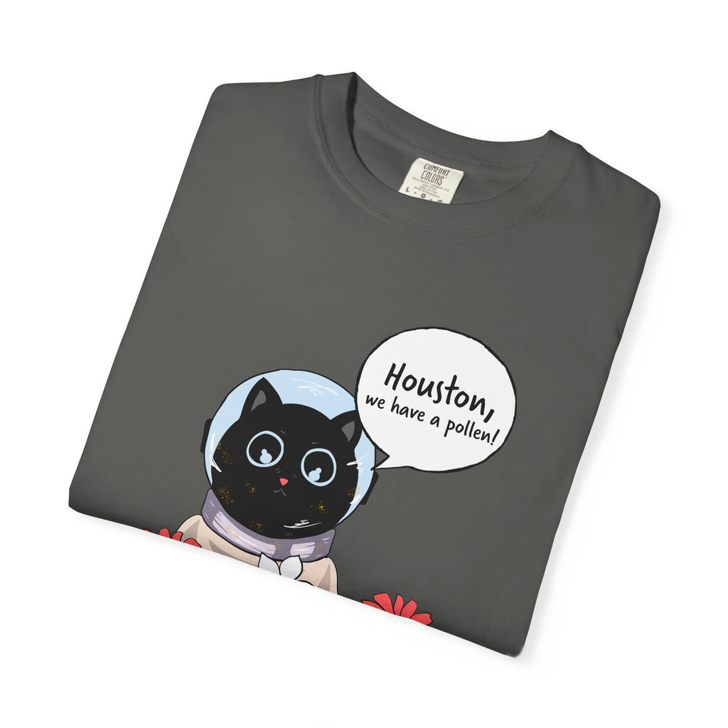 Houston We Have A Pollen Shirt - Funny Cat Astronaut Tee | Allergy Season Gift
