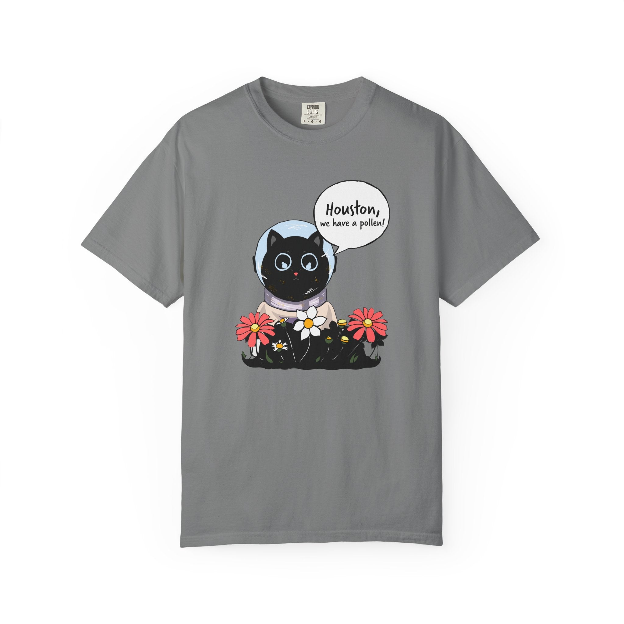 Houston We Have A Pollen Shirt - Funny Cat Astronaut Tee | Allergy Season Gift