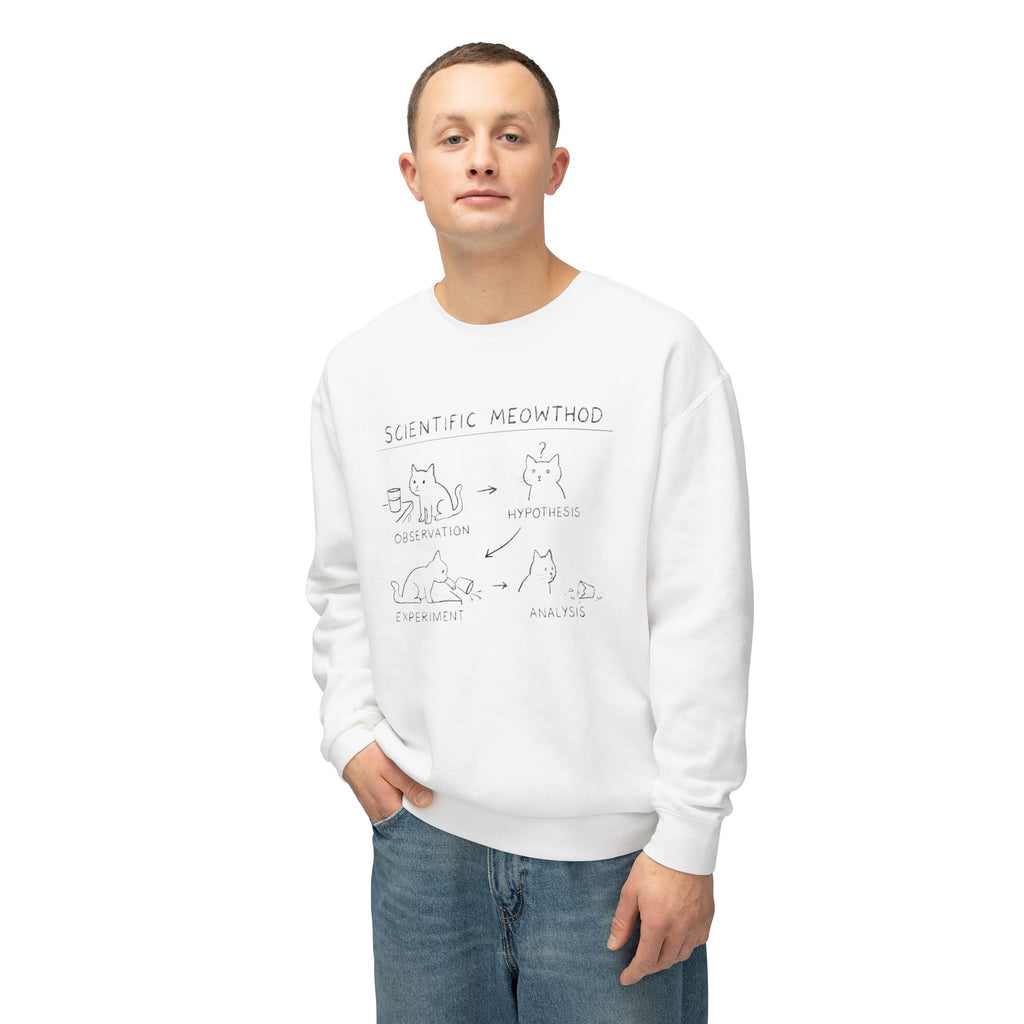 Scientific Meowthod Sweatshirt - Cute Cat Science Diagram Crewneck
