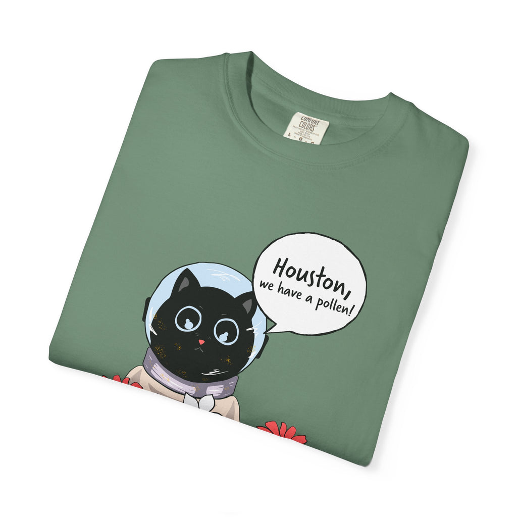 Houston We Have A Pollen Shirt - Funny Cat Astronaut Tee | Allergy Season Gift