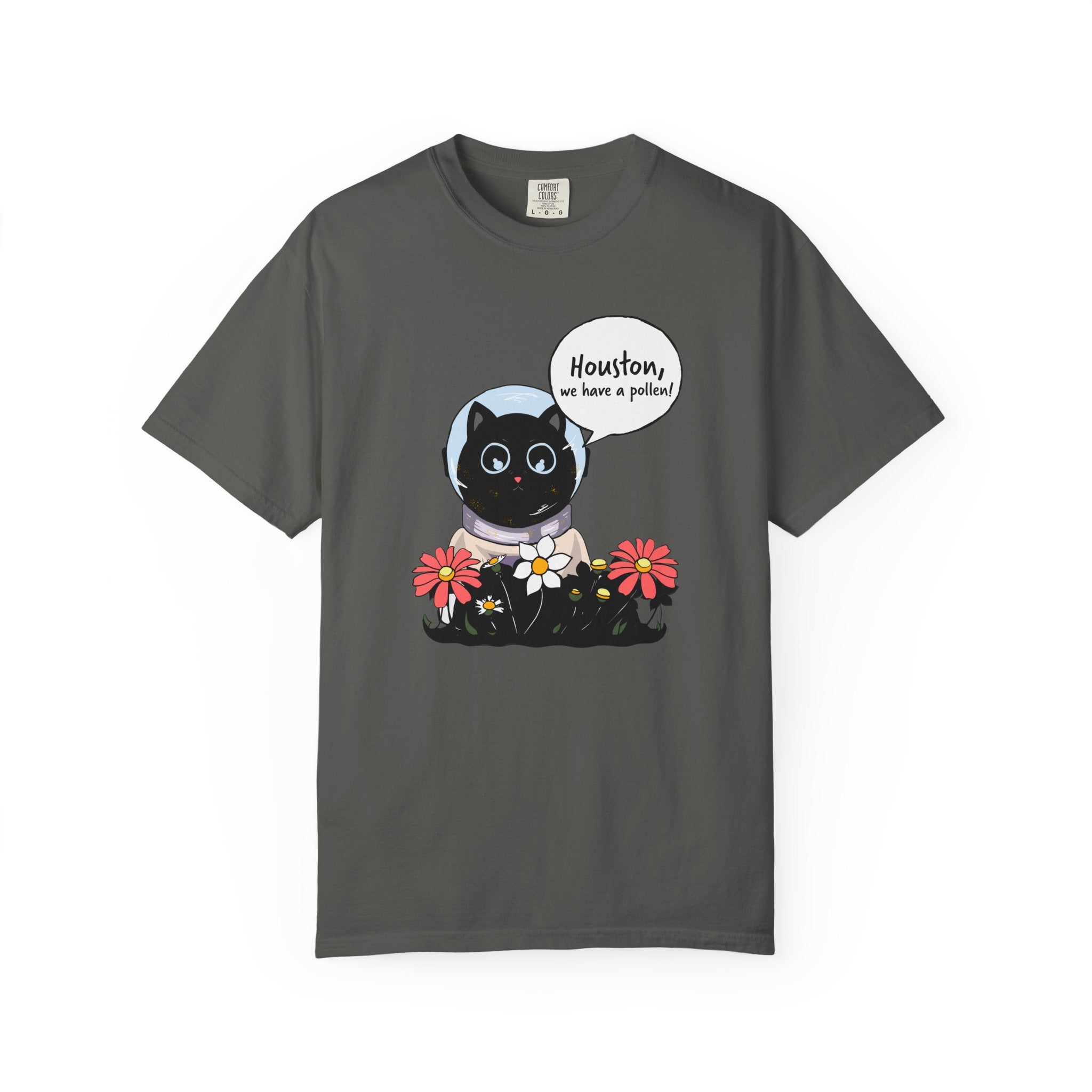 Houston We Have A Pollen Shirt - Funny Cat Astronaut Tee | Allergy Season Gift