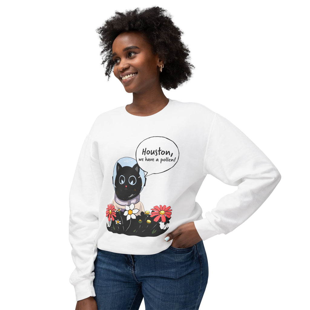 Houston We Have A Pollen Sweatshirt - Cat Astronaut