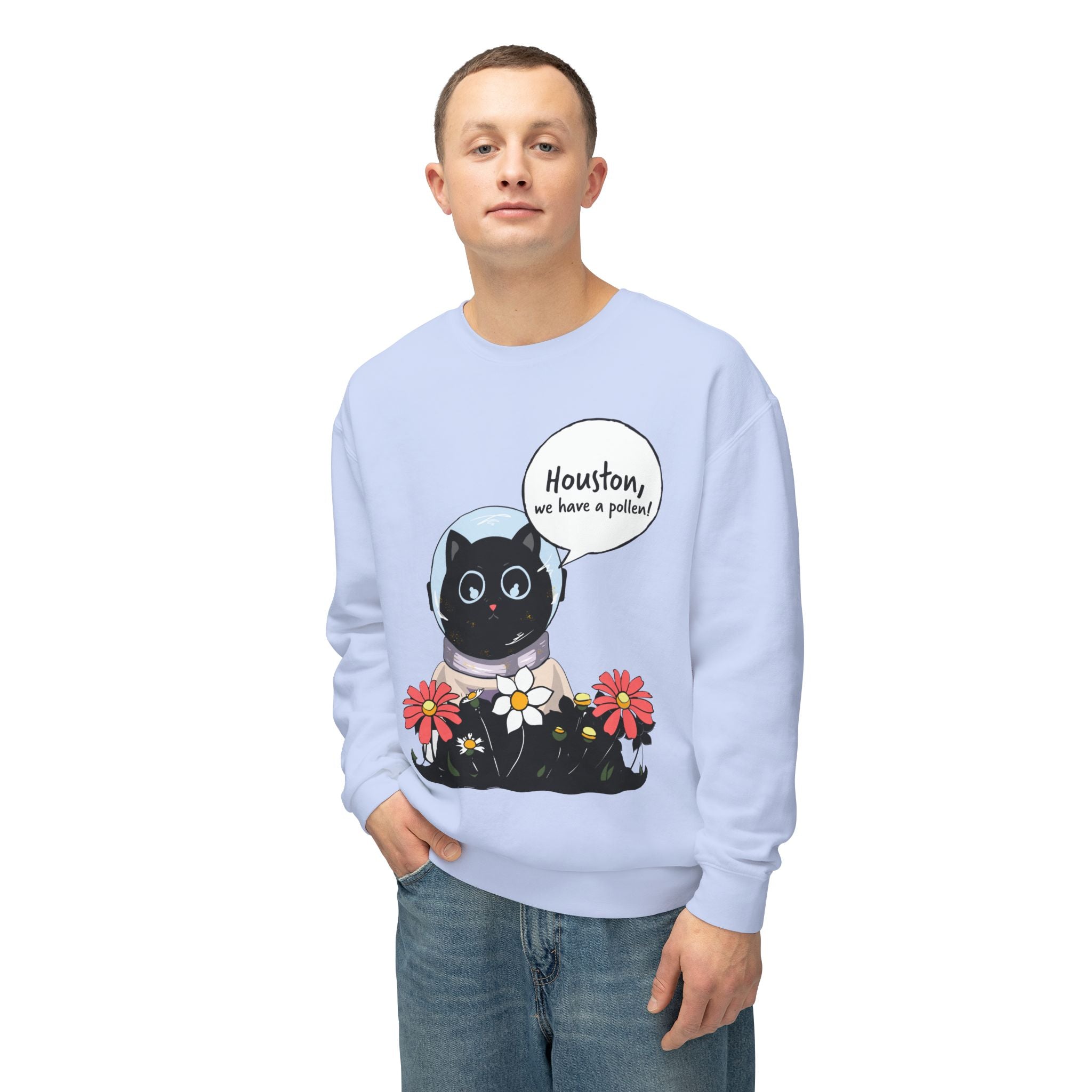 Houston We Have A Pollen Sweatshirt - Cat Astronaut