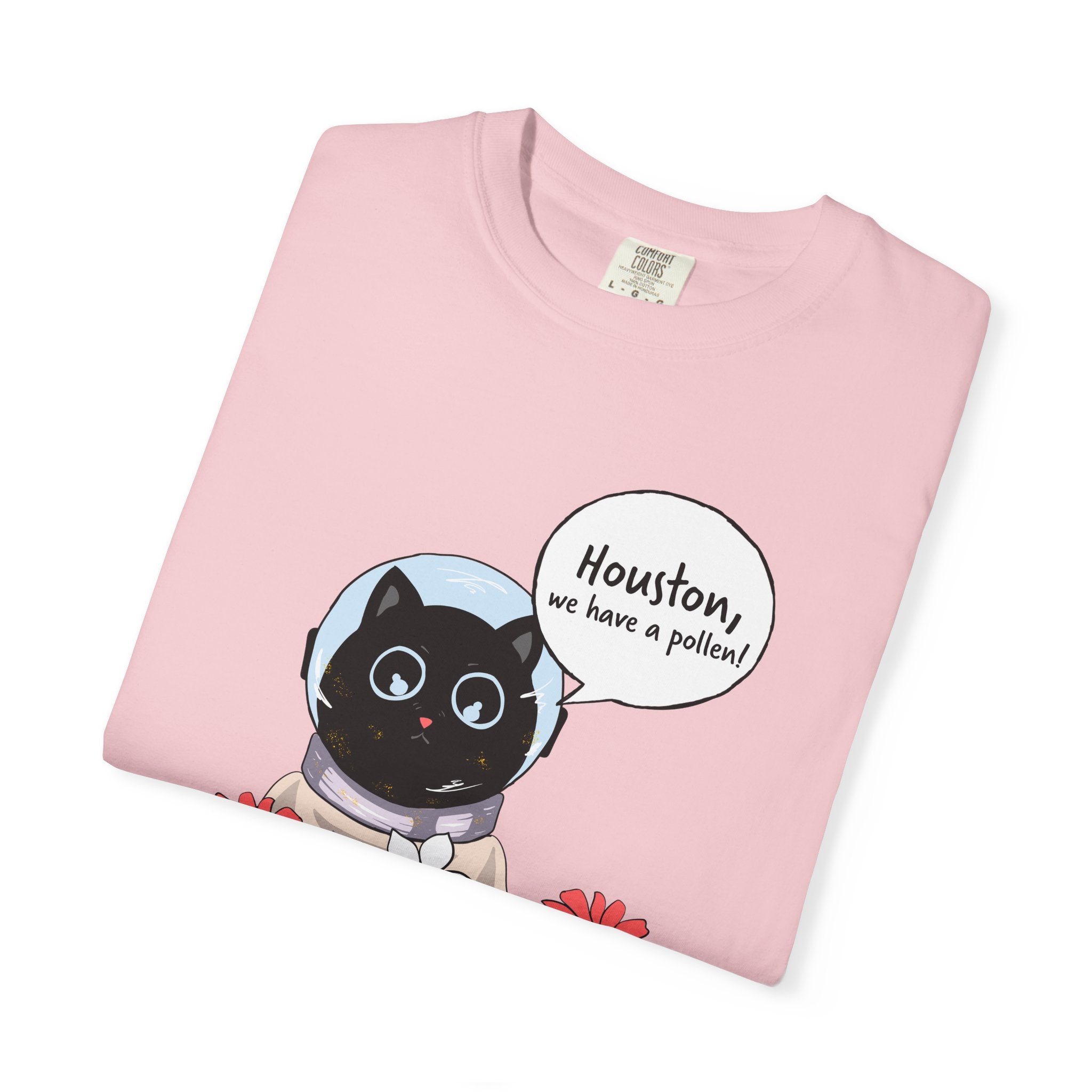 Houston We Have A Pollen Shirt - Funny Cat Astronaut Tee | Allergy Season Gift