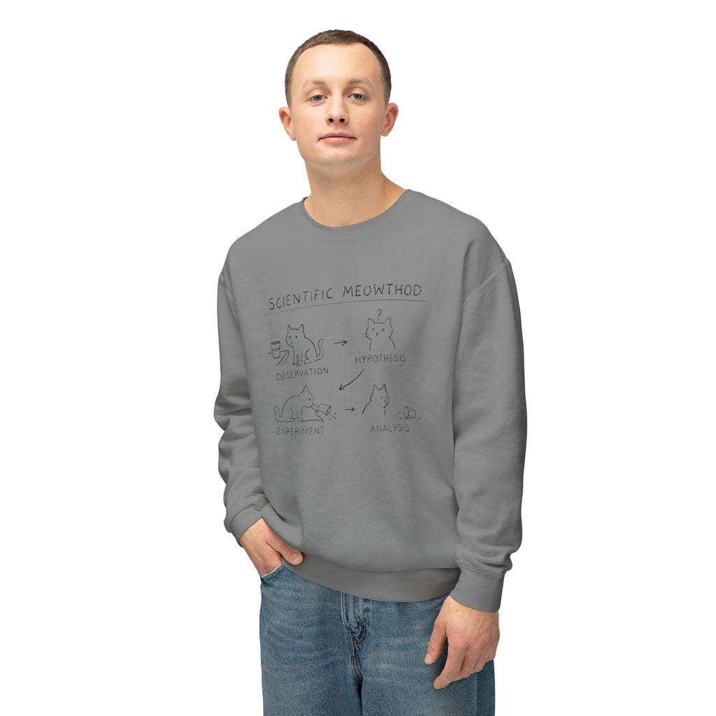 Scientific Meowthod Sweatshirt - Cute Cat Science Diagram Crewneck
