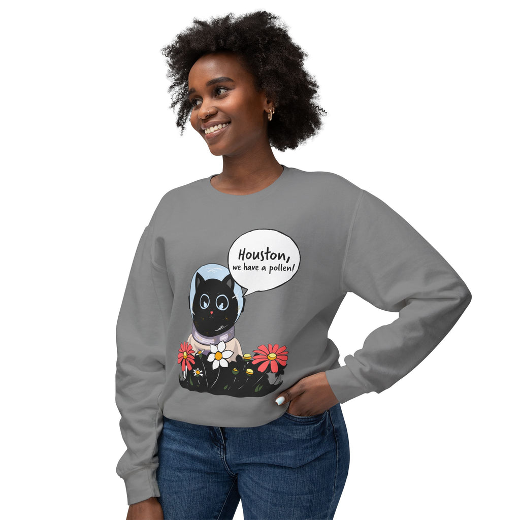 Houston We Have A Pollen Sweatshirt - Cat Astronaut