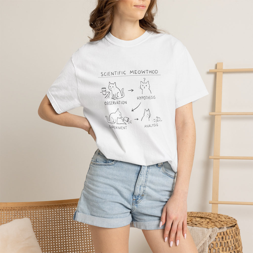 Scientific Meowthod T-Shirt  Cute Cat Science Diagram Tee