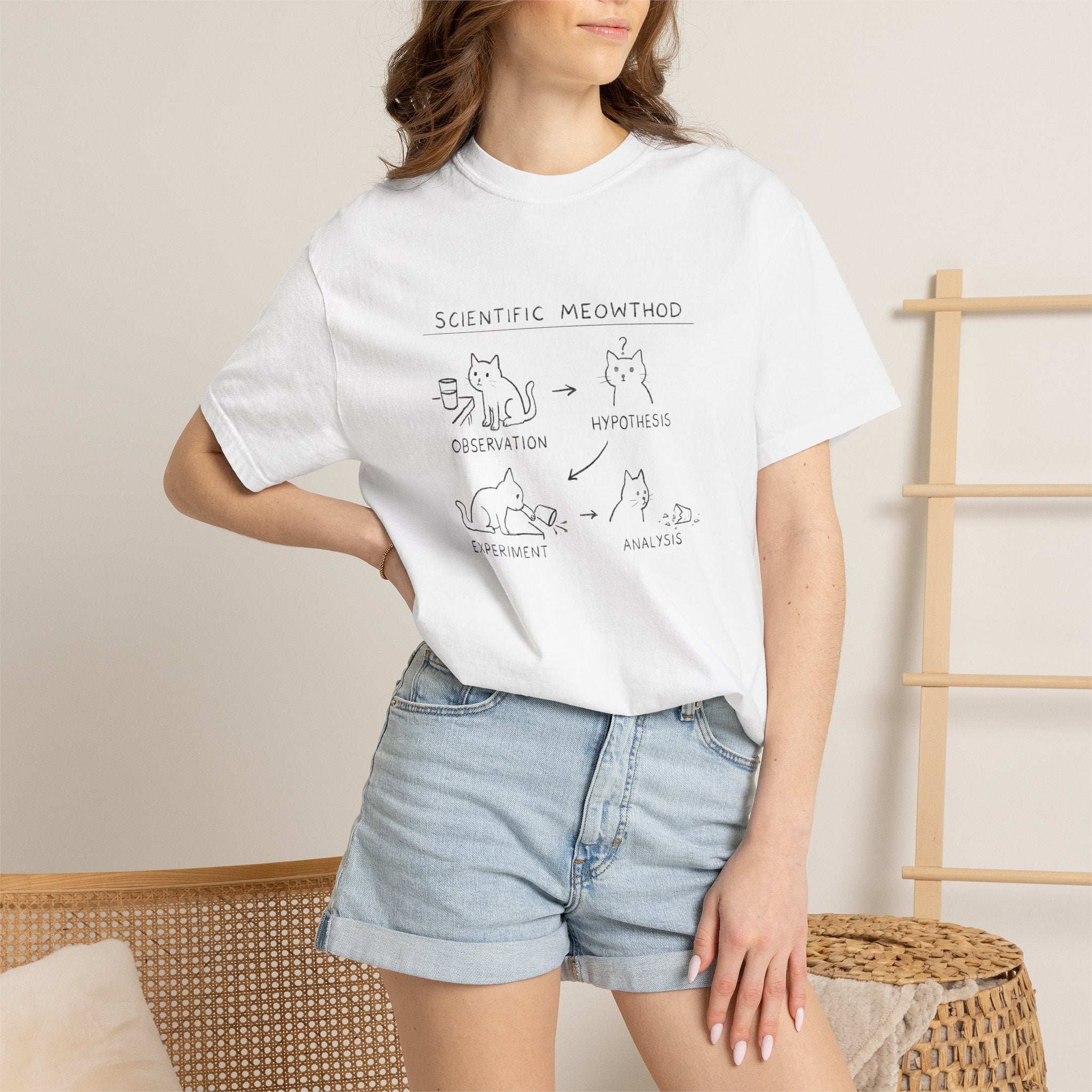 Scientific Meowthod T-Shirt  Cute Cat Science Diagram Tee