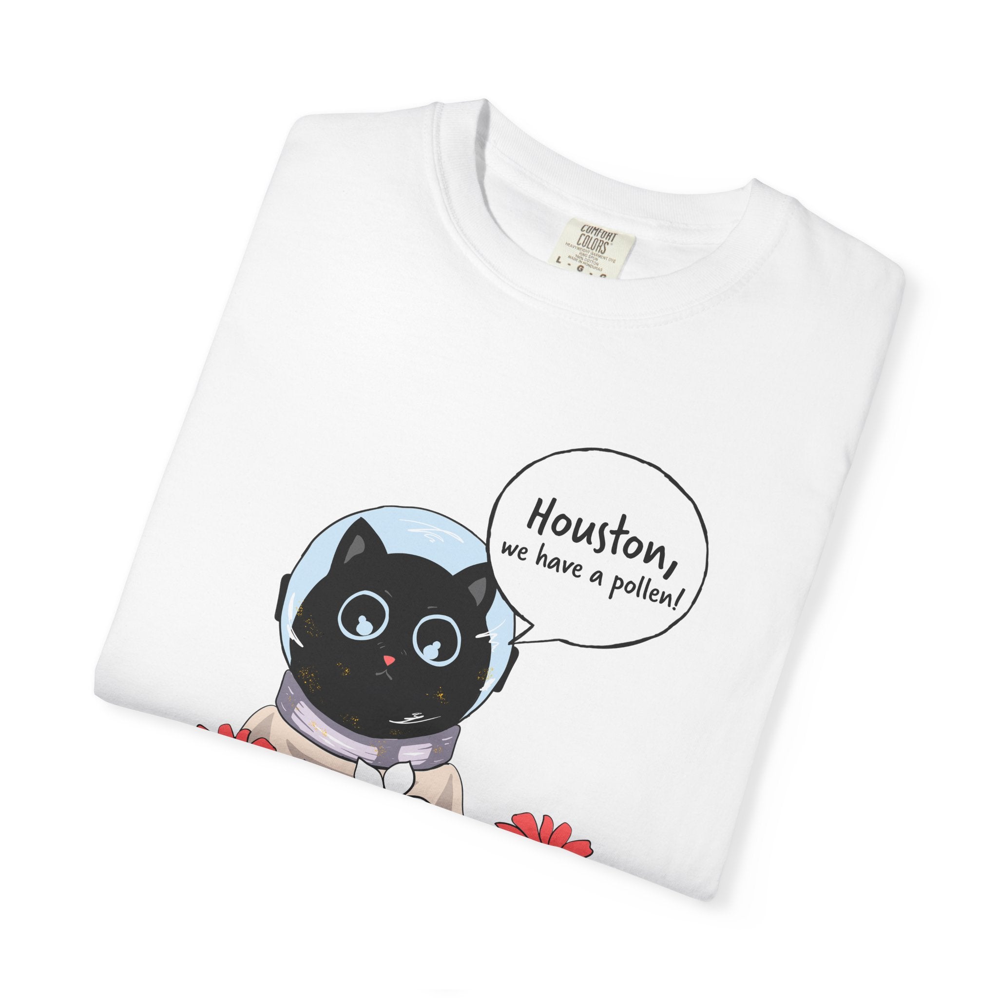 Houston We Have A Pollen Shirt - Funny Cat Astronaut Tee | Allergy Season Gift