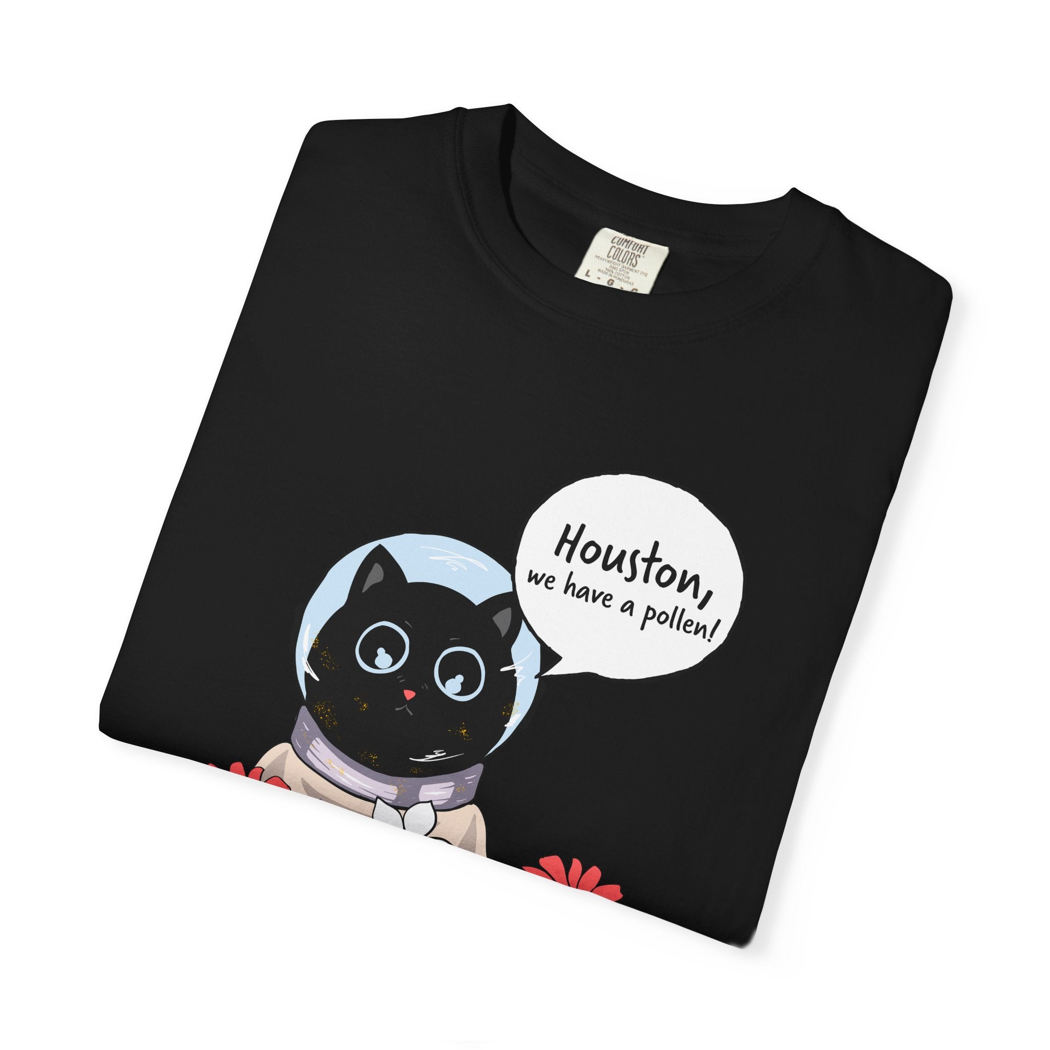 Houston We Have A Pollen Shirt - Funny Cat Astronaut Tee | Allergy Season Gift