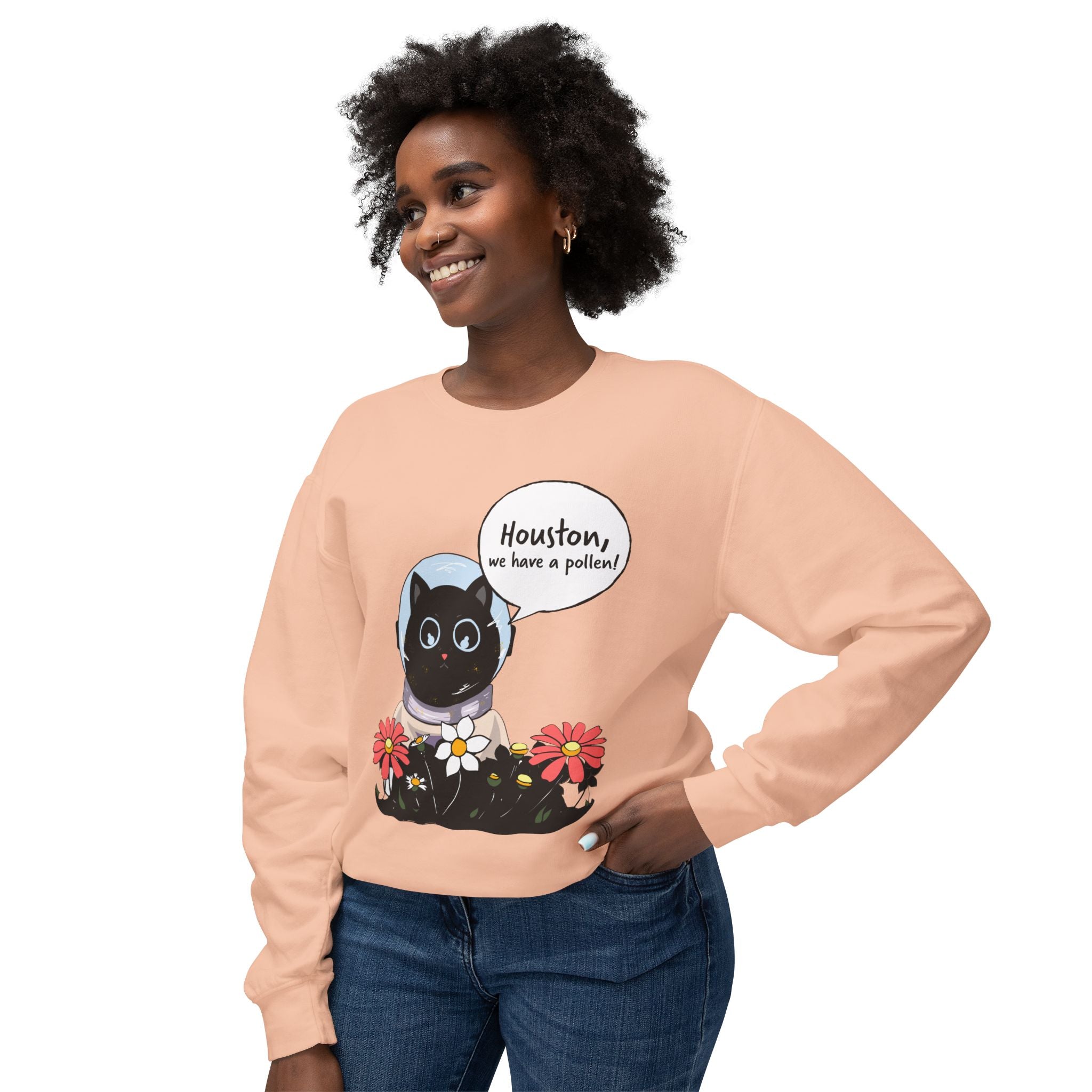 Houston We Have A Pollen Sweatshirt - Cat Astronaut