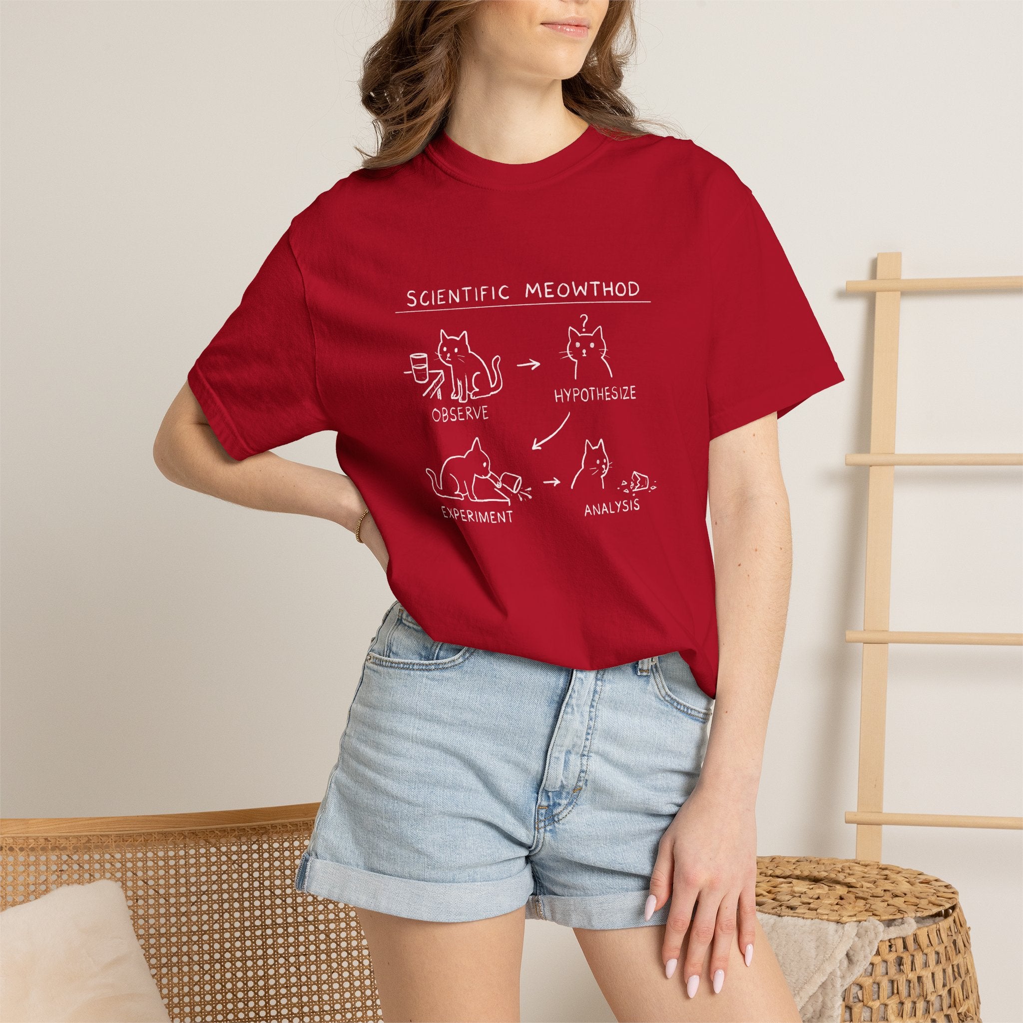 Scientific Meowthod T-Shirt  Cute Cat Science Diagram Tee