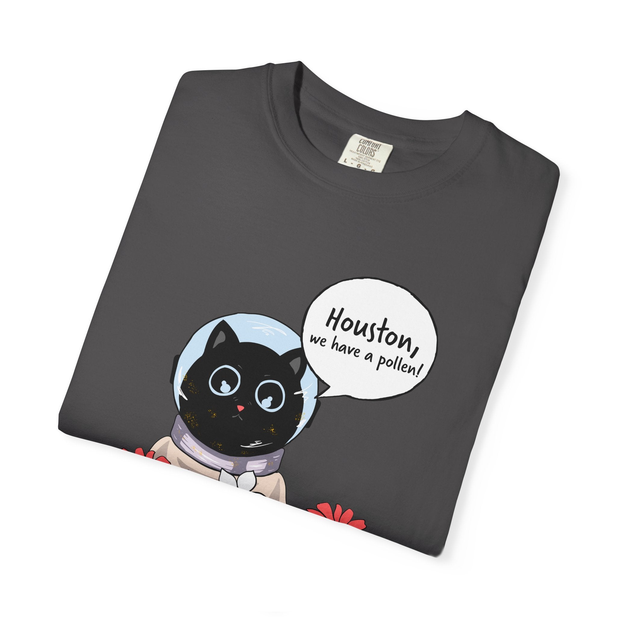 Houston We Have A Pollen Shirt - Funny Cat Astronaut Tee | Allergy Season Gift