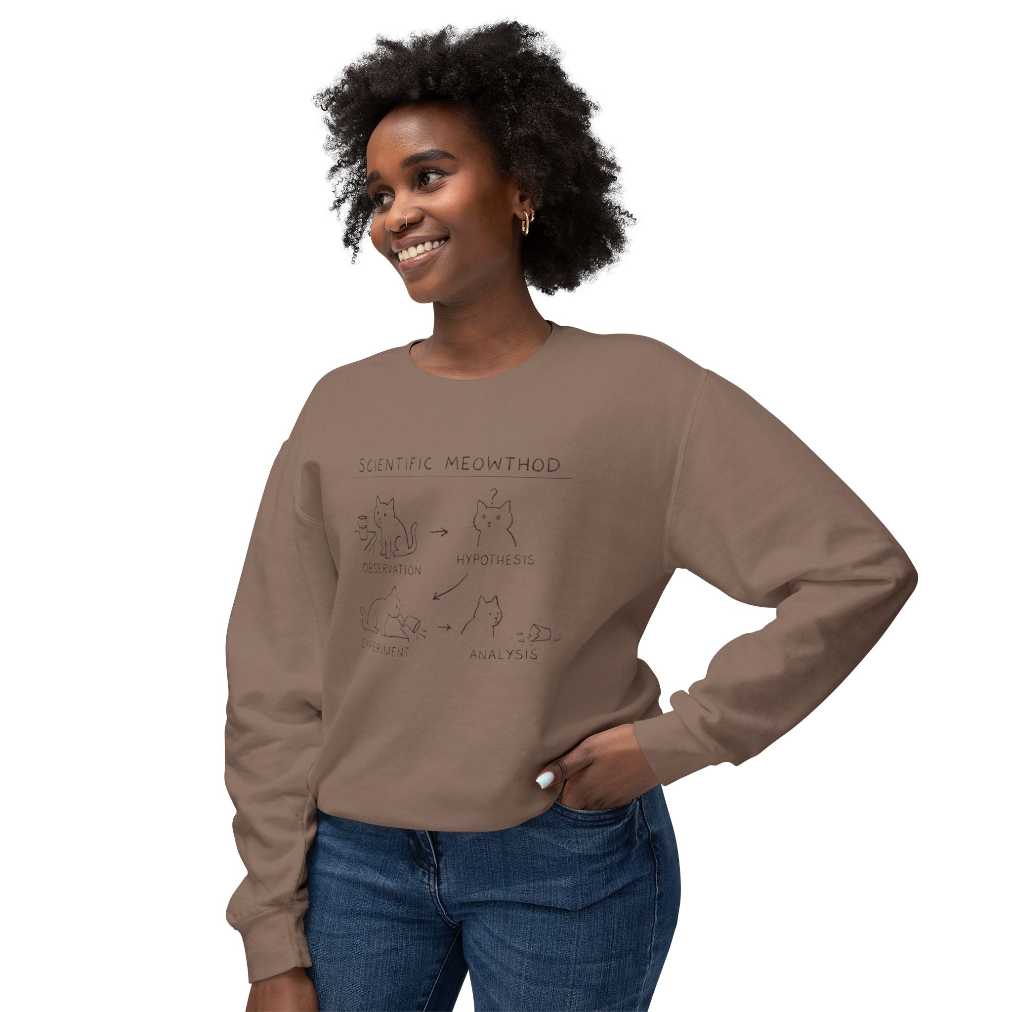 Scientific Meowthod Sweatshirt - Cute Cat Science Diagram Crewneck