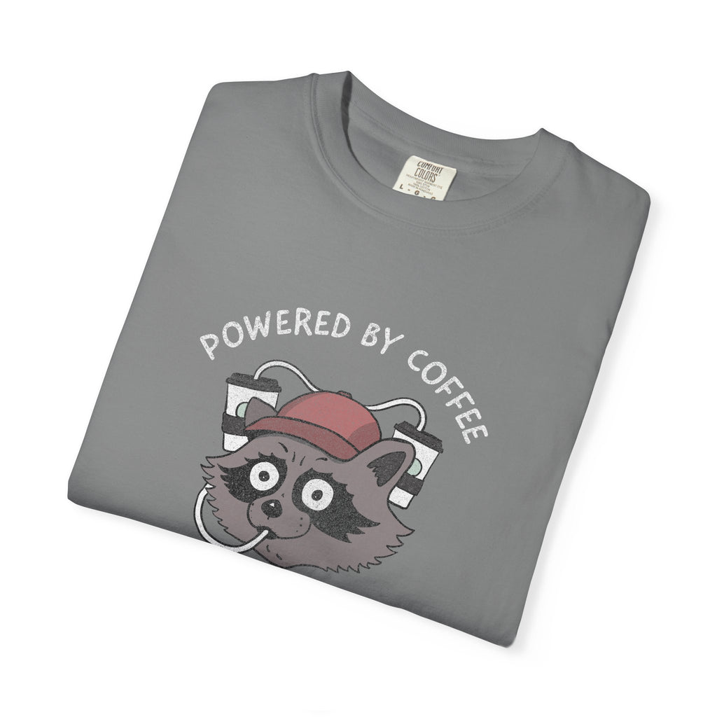 Powered By Coffee And Questionable Life Choices Shirt - Funny Raccoon Tee