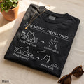 Scientific Meowthod Comfort Colors t-shirt folded flat lay in Black